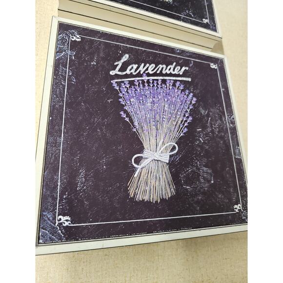 Set Of 2 Flower Speciman Square Pictures Jasmin and Lavender 8.5x8.5 Cottage Dec - Picture 2 of 8